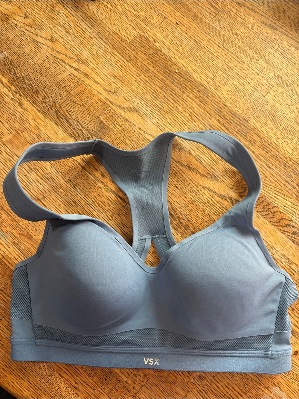 VSX Gray-Blue Racerback Sports Bra with Molded Cups